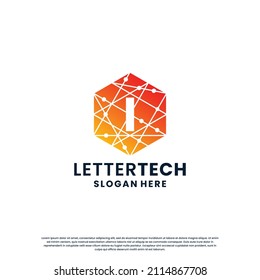 Buchstabe I Logo-Design für Technologie-, Wissenschafts- und Laborfirma-Identität