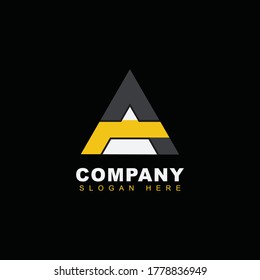 Tentado de diseño de logotipo Carta A. El concepto gráfico vectorial inicial con forma de triángulo puede utilizarse para empresas, marcas e identidades