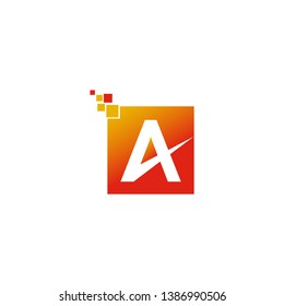 letter A logo design template