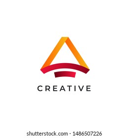 Letter a logo design template.