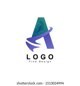 letter a logo design template