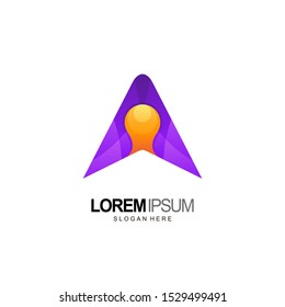 letter a logo design and template