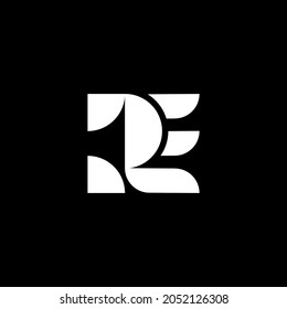 Plantilla de diseño de logotipo de carta RE