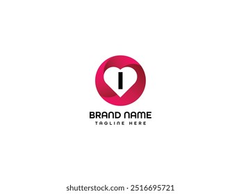 I letter Plantilla de diseño de logotipo