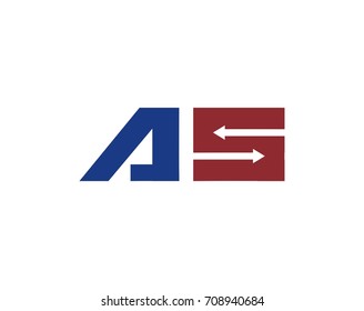 AS letter logo design template