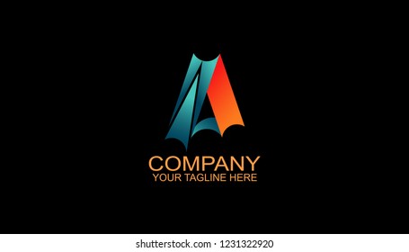 Letter A logo design template, abstract logo and modern style, for banner, business card