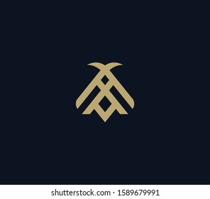 letter A logo design template - abstract symbol in ornamental  - logo for luxury products, hotels, boutiques, jewelry, oriental cosmetics, restaurants and fashion