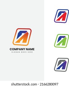 Letter A logo design Template, Alphabet letter A icon logo, A Letter Logo