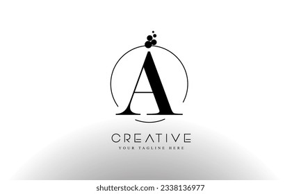 Plantilla de diseño de logotipo de carta con círculo de colores y puntos negros