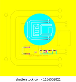 letter logo design template , circuit future technology vector illustration