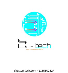 letter logo design template , circuit future technology vector illustration