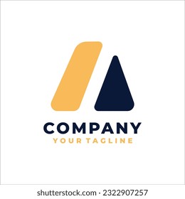 letter a logo design template company dots