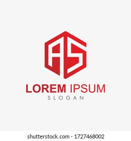 Letter AS Logo Design Template Concept