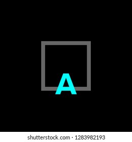 letter A logo design template. creative sign. Universal vector icon. square style - Vector