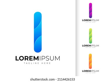 Letter i logo design template. Creative modern trendy i typography and colorful gradient