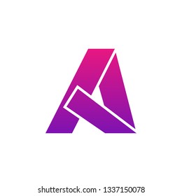 Letter A logo design template element. Minimal unique modern creative trendy business initial based icon logo. Vector illustration. Abstract template. Creative letter.