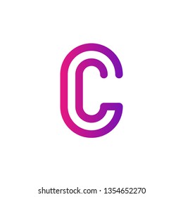 Letter С logo design template element. Minimal unique modern creative trendy business initial based icon logo. Vector illustration. Abstract template. Creative letter.