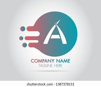 Letter A logo design template element.Abstract template for edit.Minimal unique modern creative trendy business initial based icon logo.