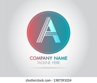 Letter A logo design template element.Abstract template for edit.Minimal unique modern creative trendy business initial based icon logo.
