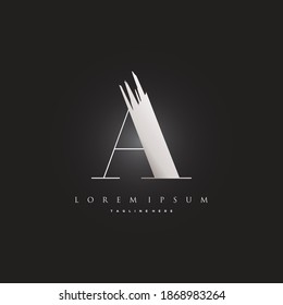 Letter A logo design template elements