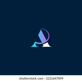 A letter logo design template elements. Modern abstract digital alphabet letter logo. Vector illustration.