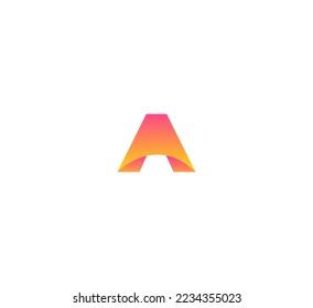 A letter logo design template elements. Modern abstract digital alphabet letter logo. Vector illustration.