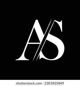 AS letter logo design template elements. AS letter vector logo.