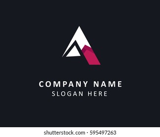 Letter A logo design template elements