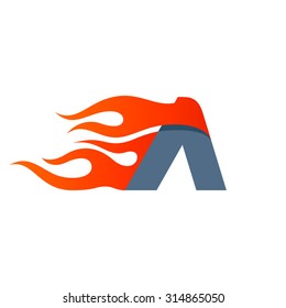 A letter logo design template. Fast fire speed vector unusual letter. Vector design template elements for your application or company.