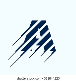 A letter logo design template. Fast speed vector unusual letter. Vector design template elements for your application or corporate identity.
