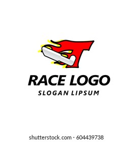 Letter logo design template. Fast fire speed vector unusual letter. Vector design template elements for your application or company.