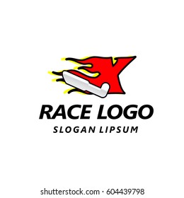 Letter logo design template. Fast fire speed vector unusual letter. Vector design template elements for your application or company.