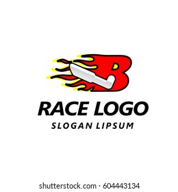 Letter logo design template. Fast fire speed vector unusual letter. Vector design template elements for your application or company.