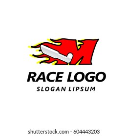 Letter logo design template. Fast fire speed vector unusual letter. Vector design template elements for your application or company.