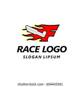 Letter logo design template. Fast fire speed vector unusual letter. Vector design template elements for your application or company.