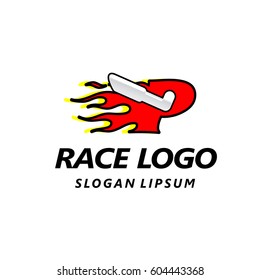 Letter logo design template. Fast fire speed vector unusual letter. Vector design template elements for your application or company.