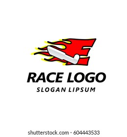 Letter logo design template. Fast fire speed vector unusual letter. Vector design template elements for your application or company.
