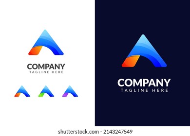 Letter A logo design template with gradient creative concept