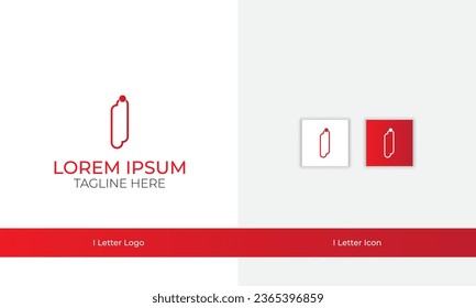 Plantilla de diseño de logotipo de letra I con color de degradado