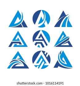letter A logo design template icon and symbol