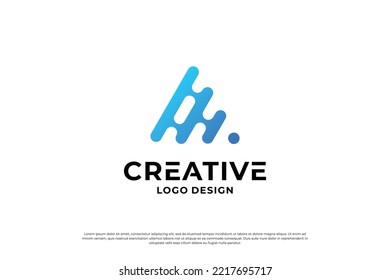 Plantilla de diseño de logotipo de carta A. Cartas iniciales A. Símbolo A. Letra creativa vector del logotipo A.