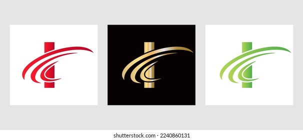Plantilla de diseño de logotipo de carta I. Símbolo de logotipo de la letra monograma I