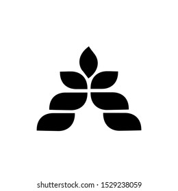 Letter A logo design template with natural leaf style