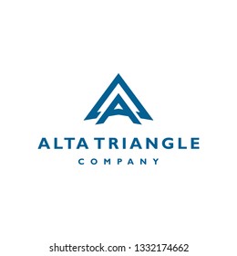 Letter A logo design template with triangle shape vector