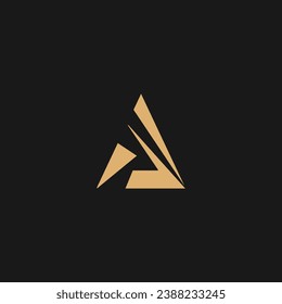 letter A logo design template, A Triangle Simple and clean flat design of letter A logo vector,
