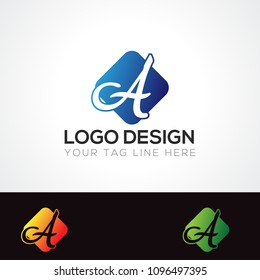 A Letter Logo Design Template Vector EPS