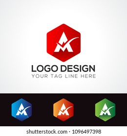 A Letter Logo Design Template Vector EPS