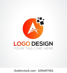 A Letter Logo Design Template Vector EPS