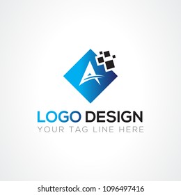A Letter Logo Design Template Vector EPS