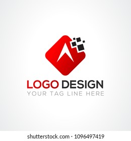 A Letter Logo Design Template Vector EPS